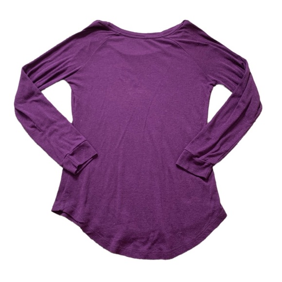 KISMET Woven Top With Long Sleeves & Scoop Neck Plum/Purple Size Medium - Picture 7 of 10